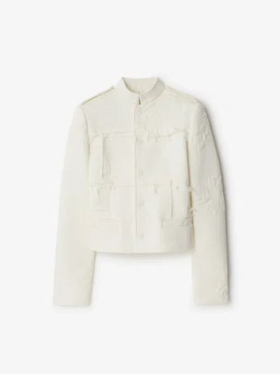 Burberry Daisy Silk Blend Tailored Jacket In White