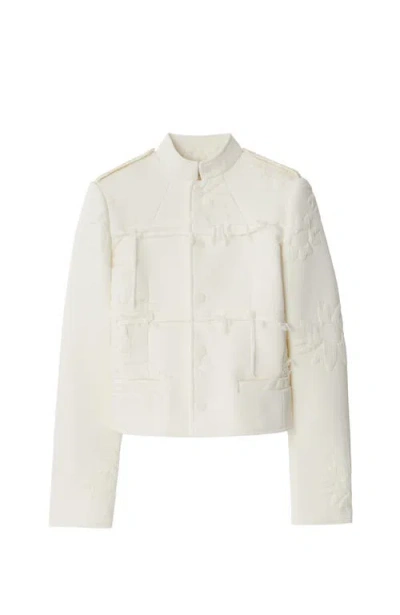 Burberry Daisy Silk Blend Tailored Jacket In Natural White