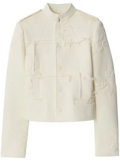 Burberry Daisy Silk Blend Tailored Jacket In Natural White