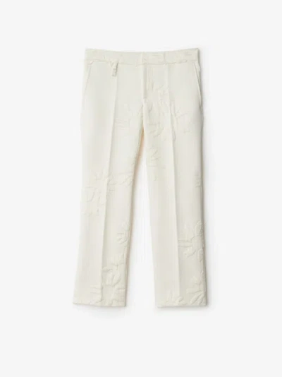Burberry Daisy Silk Blend Tailored Trousers In Multi