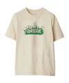 Burberry Soft Cotton T-shirt With Vibrant Floral Graphic In Nude