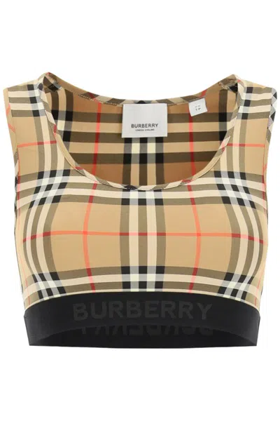 Burberry Dalby Check Sport Top In Beige