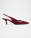 Burberry Dame Leather Slingback Pumps In Purple