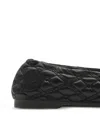 Burberry Quilted Leather Sadler Ballet Flats In Black