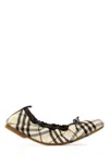 Burberry Fabric Ballerina Shoes Bow Check Pattern In Neutral