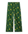 Burberry Dandelion Floral-print Flared Trousers In Green