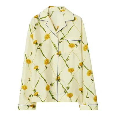 BURBERRY BURBERRY DANDELION-PRINT SILK PYJAMA SHIRT