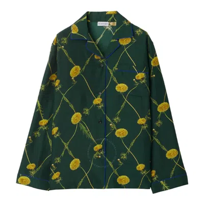 BURBERRY BURBERRY DANDELION-PRINT SILK PYJAMA SHIRT