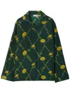 Burberry Dandelion-print Silk Pyjama Shirt In Green