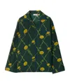 Burberry Dandelion-print Silk Pyjama Shirt In Green