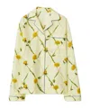 Burberry Dandelion-print Silk Pyjama Shirt In Nude