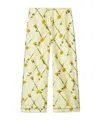 Burberry Dandelion-print Silk-satin Trousers In Nude