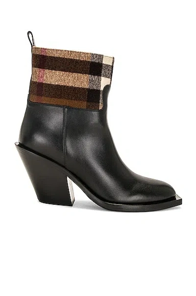 Burberry Danielle Low Boot In Black & Dark Birch Brown