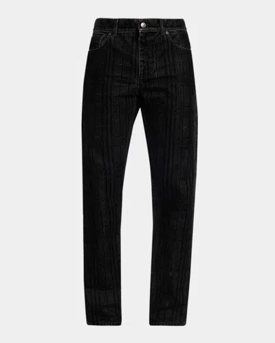 Burberry Danny Check Straight-leg Jeans In Black