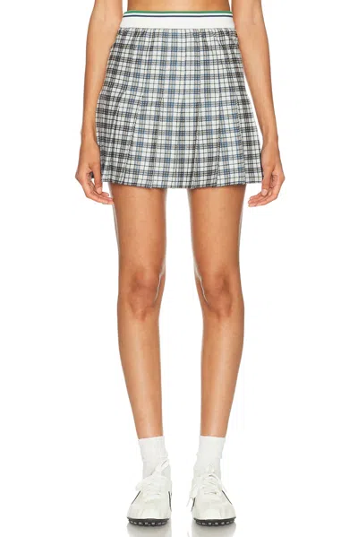 Burberry Check-pattern Pleated Mini Skirt In Blue