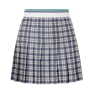Pre-owned Burberry Daria Tennis Skirt 'peacock Blue Ip Check' | Women's Size M