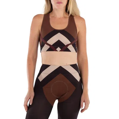 BURBERRY BURBERRY DARK BIRCH BROWN IMMY CHEVRON CHECK PRINT CROPPED TOP