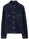 Burberry Indigo Blue Vintage-inspired Denim Jacket With Button Fastening In Blue