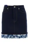 Burberry Heavyweight Denim Ekd Patch Mini Skirt
