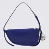 Burberry Dark Blue Shield Leather Shoulder Bag In Blue