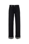 Burberry Cotton Blend Trouser With Metal Belt Loop In Blue