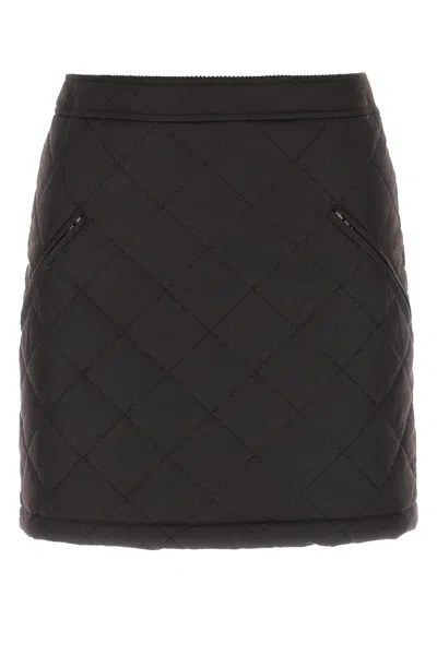 BURBERRY DARK BROW COTTON MINI SKIRT