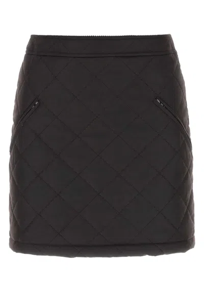 BURBERRY BURBERRY DARK BROW COTTON MINI SKIRT