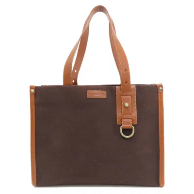 Pre-owned Burberry Dark Brown Canvas Tote Bag ()