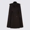 Burberry Cashmere Coat With Belted Waist And Epaulettes In Brown