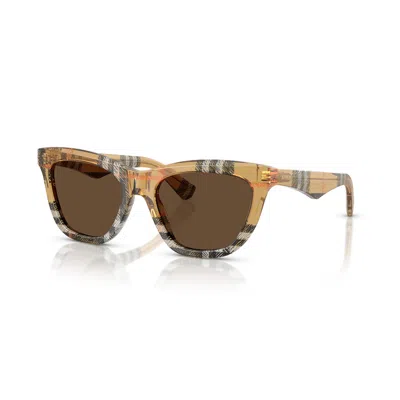 Burberry Dark Brown Cat Eye Ladies Sunglasses Be4435 414673 53