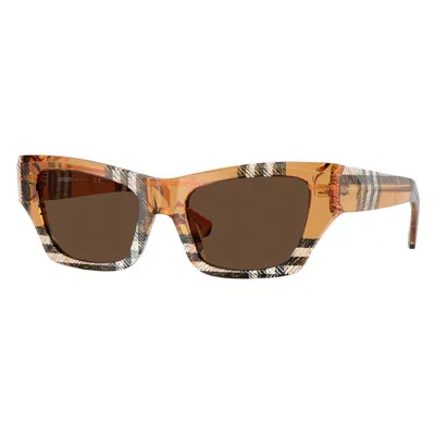 Burberry Dark Brown Cat Eye Ladies Sunglasses Be4441u 414673 52
