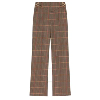 Burberry Dark Brown Check Lovisa Wool-blend Pants