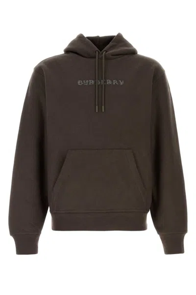 BURBERRY DARK BROWN COTTON BLEND SWEATSHIRT