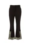 Burberry Dark Brown Flared Flat Front Pant In Brown