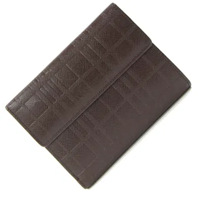 Pre-owned Burberry Dark Brown Leather Wallet (tri-fold) ()