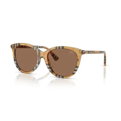 Burberry Dark Brown Phantos Ladies Sunglasses Be4455 416373 55