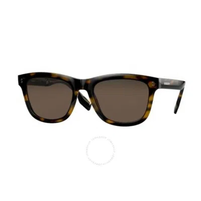 Burberry Dark Brown Rectangular Men's Sunglasses Be4341 30025w 55 In Brown/red