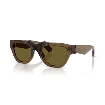 Burberry Dark Brown Square Unisex Sunglasses Be4445u 414373 53 In Green