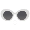 Burberry Dark Gray Round Ladies Sunglasses Be4370u 300787 49 In Dark / Gray / White