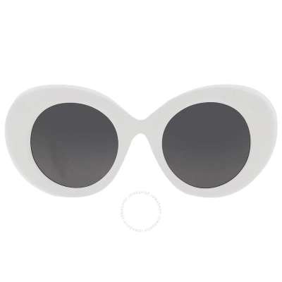 Burberry Dark Gray Round Ladies Sunglasses Be4370u 300787 49 In Dark / Gray / White
