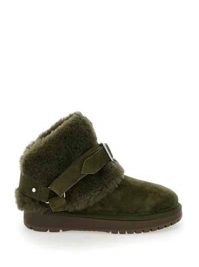 BURBERRY DARK GREEN ANKLE BOOTS