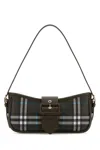 Burberry Printed Canvas Shoulder Bag In Black