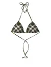 Burberry Women Check Bikini Top In Dark Green