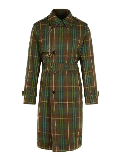 BURBERRY DARK GREEN COTTON TRENCH COAT