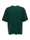 BURBERRY DARK GREEN CREW NECK T-SHIRT IN COTTON MAN