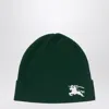 Burberry Dark Green Wool Bonnet In Green