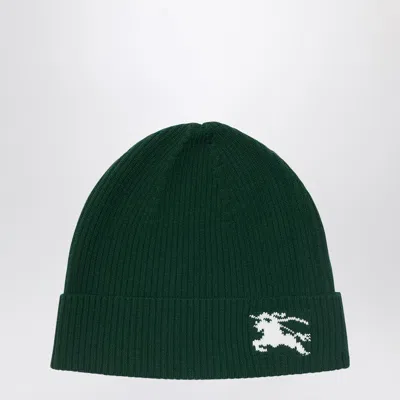 Burberry Kids' Dark Green Wool Bonnet