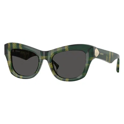 Burberry Dark Grey Cat Eye Ladies Sunglasses Be4442u 412587 51 In Green