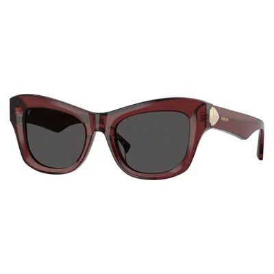 Burberry Dark Grey Cat Eye Ladies Sunglasses Be4442u 412887 51 In Red