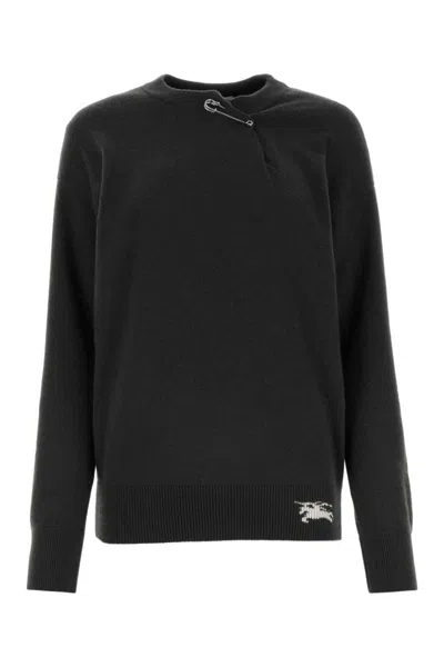 BURBERRY DARK GREY CREW NECK SWEATER